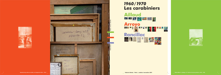 Uli Meisenheimer- Design graphique d’un catalogue pour l’exposition ‘Les carabiniers’, Gilles Aillaud, Eduardo Arroyo et Bernard Rancillac, Galerie Detais, Paris