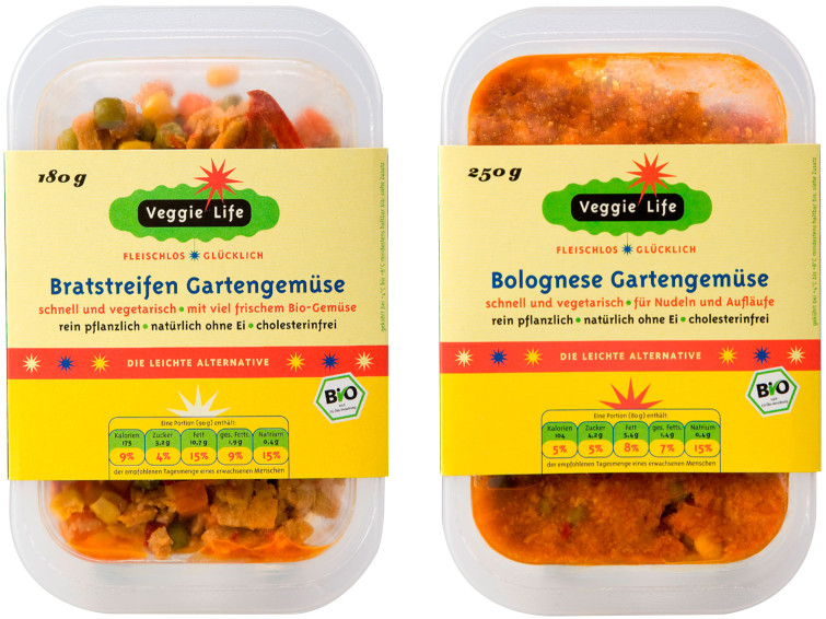 Uli Meisenheimer-Identité visuelle et packaging de trois marques du fabricant de produits biologiques Tofutown: Viana, Veggie Life et Soyatoo!